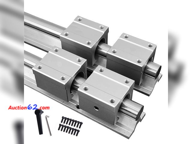 Lot 44-705o - GUWANJI CNC Parts 20mm Linear Rail, 2Pcs SBR20-500mm(19.7 inch) with 4Pcs SBR20UU Square Type Block Bearing for 3D Printer and CNC Machine S...