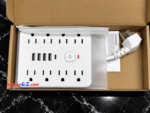Lot 44-6008m - Power Strip With USB Charger. Appears New, A basic inspection has been given to this item. Sold AS-IS. See All Photo's Tested & Working