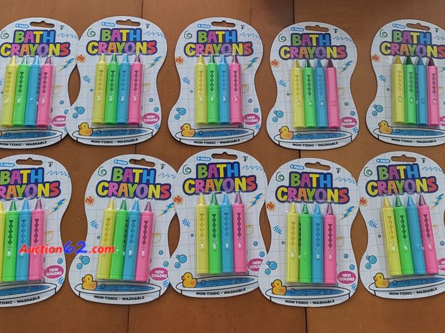 Lot 44-3098b - Lot of 10 - 4 (Pack) Bath Crayon's - New - See Pictures 1. Appears New, A basic inspection has been given to this item. Sold AS-IS.