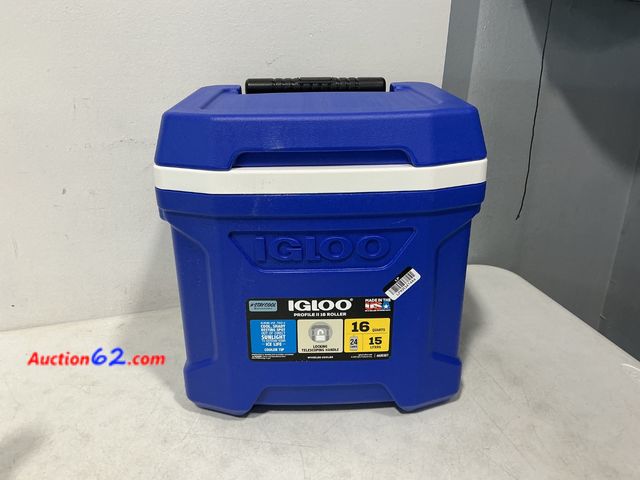 Lot 44-4022m - Igloo Profile II 16 Quart Wheeled Cooler Not Tested See All Photo's E-Commerce Return, A basic inspection has been given to this item. Sold ...