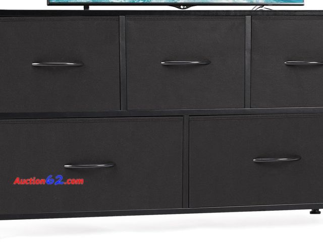 Lot 44-5522o - Sweetcrispy 5 Drawers Dresser for Bedroom, Kidsroom Furniture, Small Chest Tower, Storage Organizer Units for Clothing, Closet, Fabric Bins,...