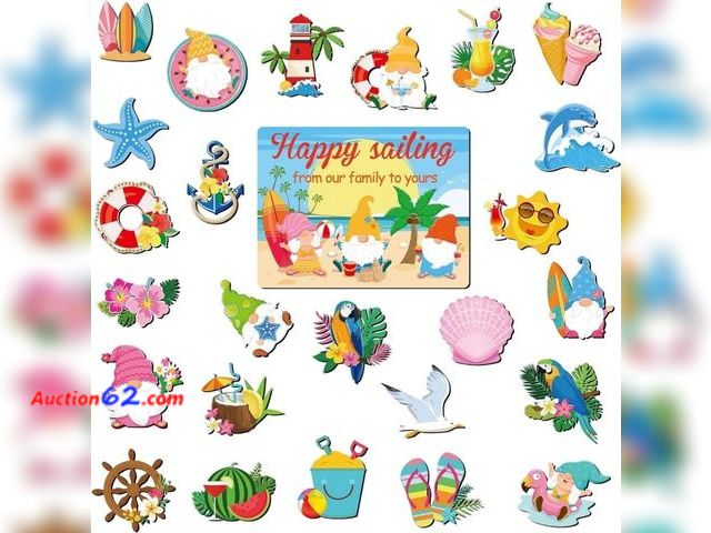 Lot 44-6963c - Geiserailie 27 Pieces Summer Cruise Door Magnets Appears New