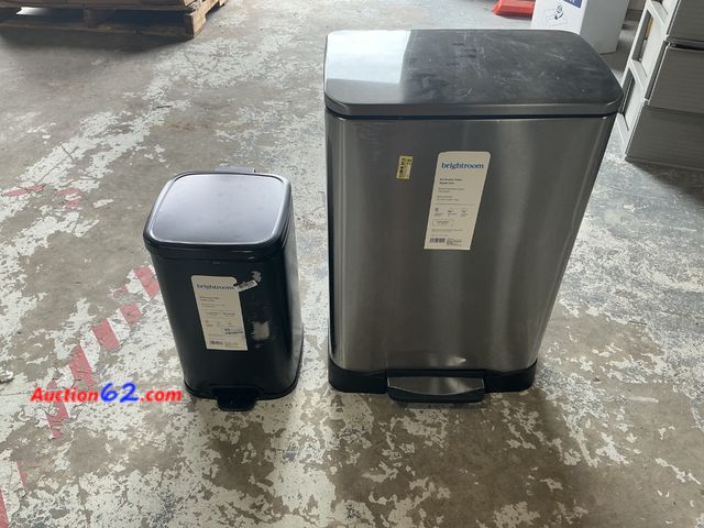 Lot 44-1192j - Brightroom Stainless Steel Trash Cans - 11.9 &amp; 3.2 Gallon E-Commerce Return, A basic inspection has been given to this item. Sold AS-IS....