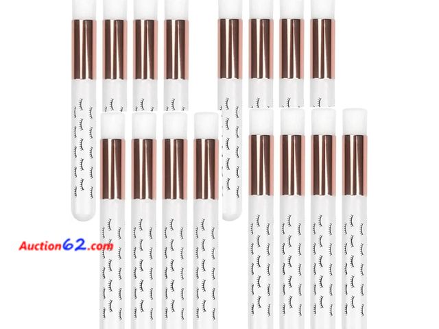 Lot 44-6552p - LS Keenon LASH SHAMPOO BRUSH 20 Pieces Eyelash Cleaning Brushes Peel Off Blackhead Brush Nose Pore Cleaning Brushes (ROSE GOLD WHITE) Appear...