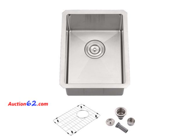 Lot 44-463o - $109.99 Retail price - 12 Inch Undermount Stainless Steel Bar Sink- Wesliv 12x16 Undermount Small Bar Kitchen Sinks 16 Gauge Stainless Steel...