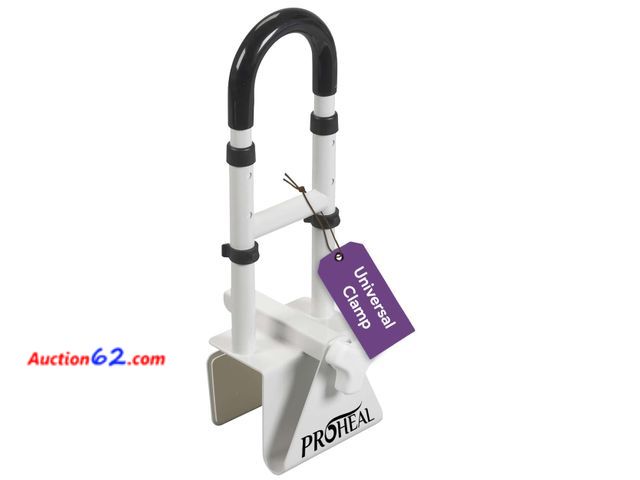 Lot 44-210m - Bathtub Grab Bar for Seniors, Shower Safety Rail, Non-Slip Stainless Steel Handle, Fits 3"-7" Tub Walls, Supports 300 LBS, Adjustable Height...