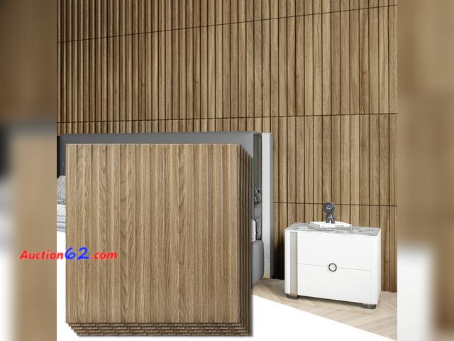 Lot 44-177 - Art3d Slat Wall Panel, 3D Fluted Textured Panel 12-Tile 19.7 x 19.7in. - Walnut See All Photo's Appears New, A basic inspection has been giv...