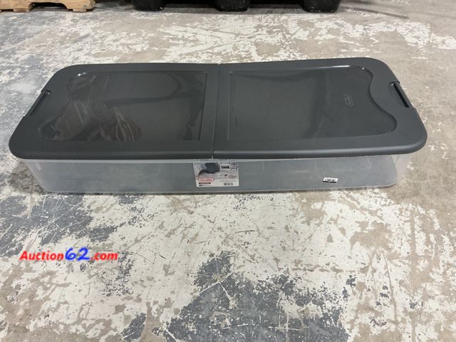 Lot 44-1637w - Sterilite Ultra Latch, 74 Qt Flat Storage Box, Split Lid See All Photo's Not Tested E-Commerce Return, A basic inspection has been given to ...