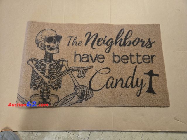 Lot 44-6530t - Halloween Welcome Skeleton -Doormat-Outdoor-Entrance Non-Slip Coir(30 * 17inch) Appears New, A basic inspection has been given to this item....