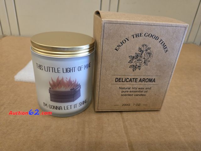 Lot 44-6804g - 7oz Natural Soy Wax and Pure Essential Oils Scented Candle Lavender  Appears New, A basic inspection has been given to this item. Sold AS-IS...