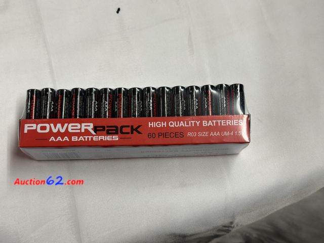 Lot 44-6138o - POWER PACK AAA batteries 60 per brick high quality. NEW. See All Photo's Not Tested Never opened, Factory Sealed