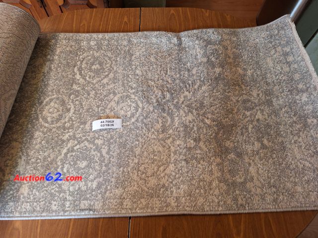 Lot 44-7002f - Unique loom Lola 2'×13', gray runner  E-Commerce Return, A basic inspection has been given to this item. Sold AS-IS.