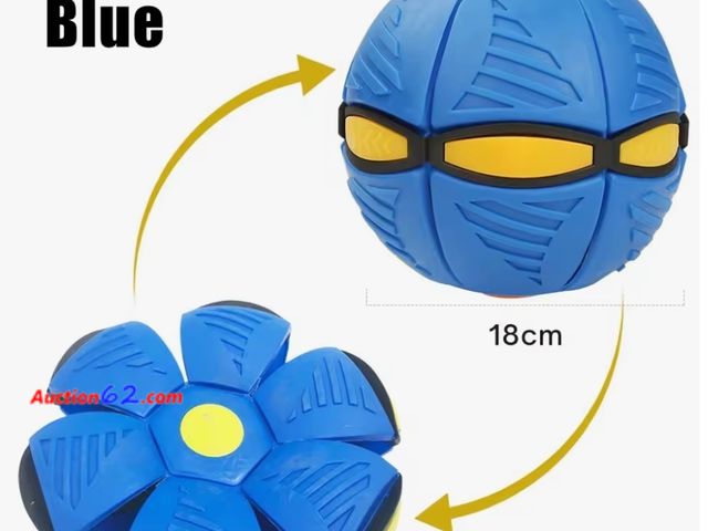 Lot 44-6918b - Flat Ball Magic Frisbee Throw a Disk Catch a Ball Blue Appears New