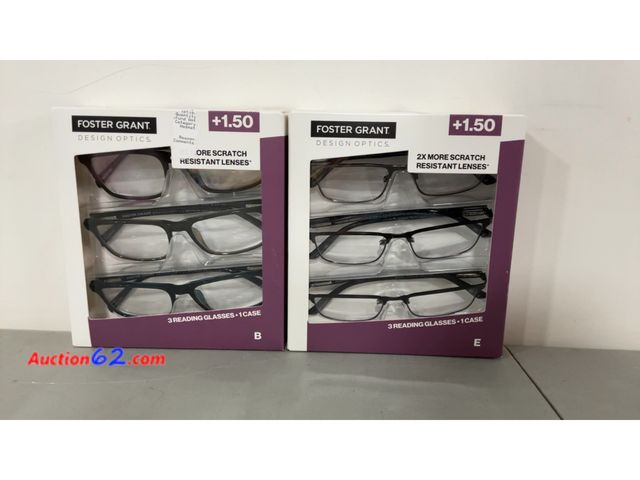 Lot 44-1686j - Foster Grant +1.50 Reading Glasses 2-Pack Not Tested See All Photo's E-Commerce Return, A basic inspection has been given to this item. Sold...