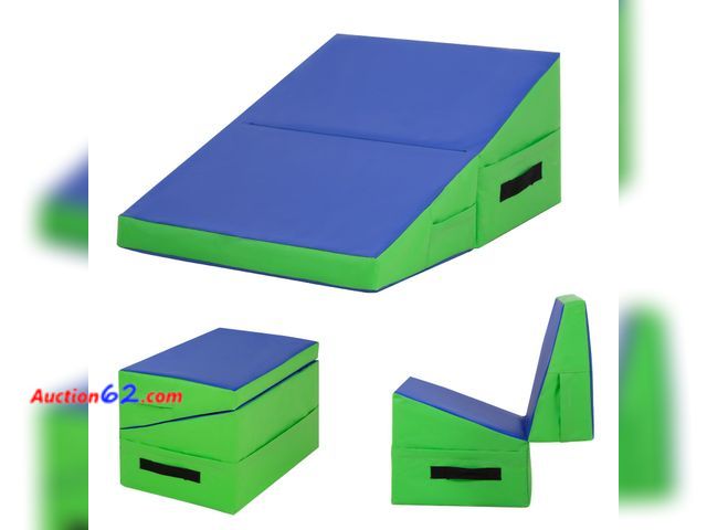Lot 44-4029w - BestMassage Gymnastics Tumbling Mats Incline 34"x24" lnch Tumbling Mat Folding Gymnastic Tumbling Mat Indoor/Outdoor Exercise Mat Home Gym Y...