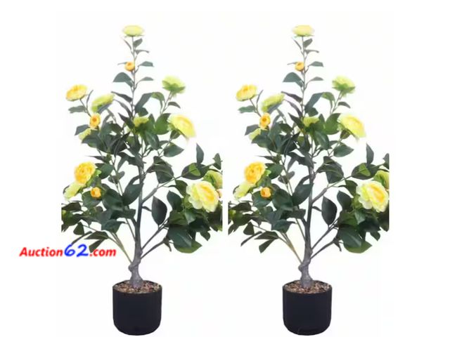 Lot 44-1572t - Floral Arrangement - 2 Pack 3FT - Yellow Appears New, A basic inspection has been given to this item. Sold AS-IS. Not Tested See All Photo's