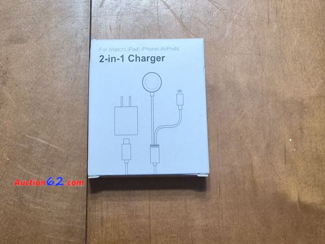 Lot 44-3043t - 2 -in-1 Charger for iWatch/iPad/iPhone/AirPods - New - See Pictures  Appears New, A basic inspection has been given to this item. Sold AS-IS...