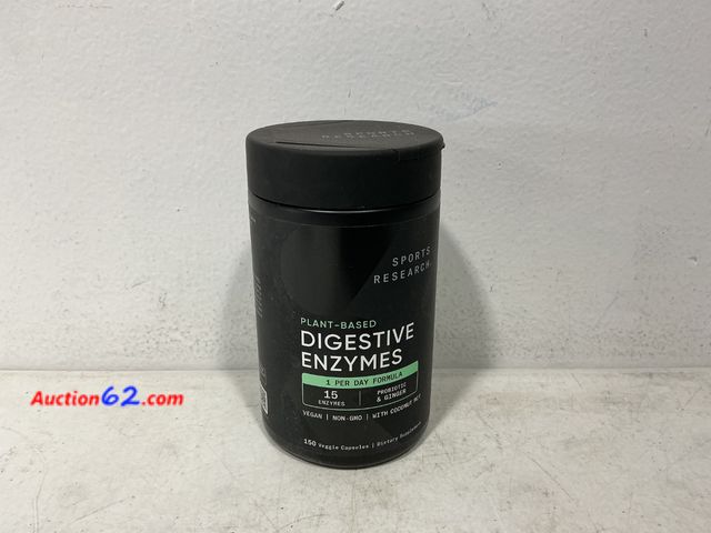 Lot 44-637j - Sports Research Plant-Based Digestive Enzymes
 See All Photo's Appears New, A basic inspection has been given to this item. Sold AS-IS. Not ...