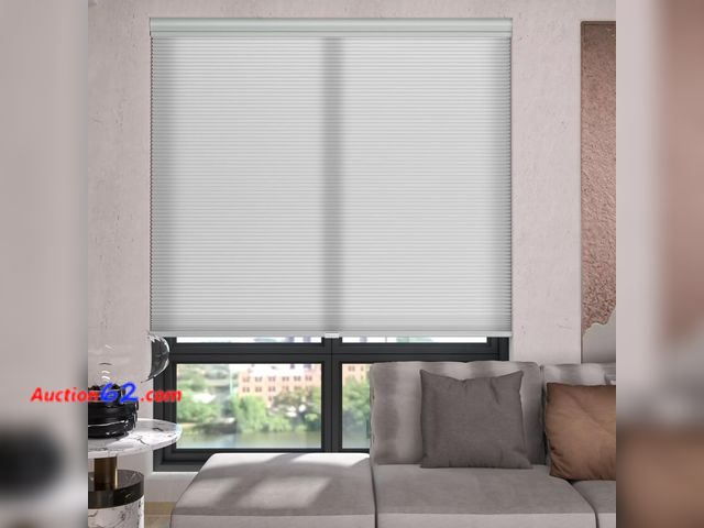 Lot 44-7457r - Lot of (2)  1.5" cordless light room darkening honeycomb blinds 46.5"W×36"H, gray  Appears New, A basic inspection has been given to this it...