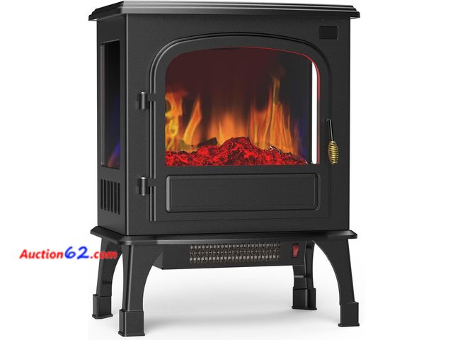 Lot 44-5510i - Freestanding Electric Fireplace Heater, 26” Indoor Fireplace with 3D Flame Effect, Overheating Safe Design, Energy Saving Space Heater with ...