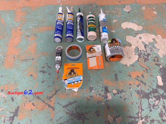 Lot 44-920p - Various Brands DIY Adhesives, Sealants, Tapes &amp; Putty Collection - Liquid Nails, Gorilla, DAP, GE, Titebond E-Commerce Return, A basic i...