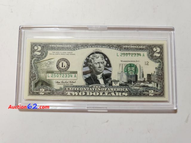 Lot 44-8321q - CONNECTICUT ENHANCED $2 STATE BILL. HAS CAPITAL AND THE U.S. CONSTITUTION.-NT