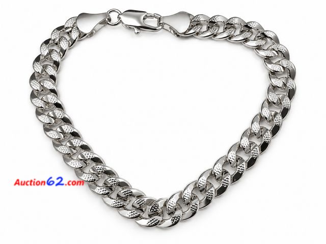 Lot 44-6007m - .925 silver plated approximately 8 in 6 mm. Bracelet. Appears New, A basic inspection has been given to this item. Sold AS-IS. See All Photo...