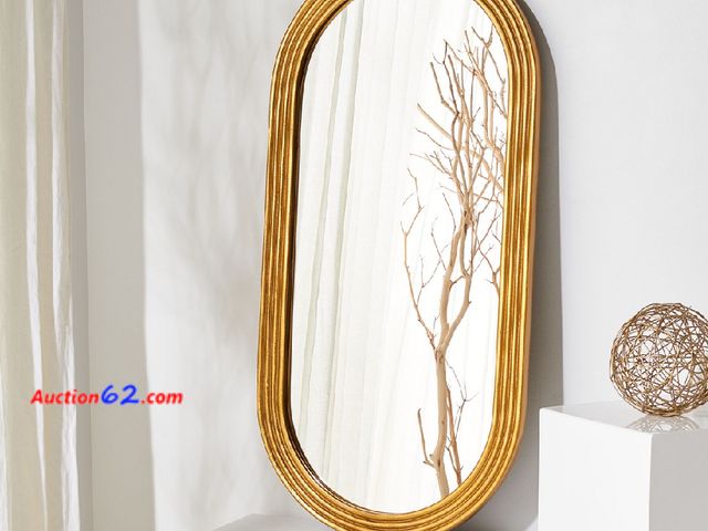 Lot 44-99w - Retail of $252-Jeanelle Oval Gold Mirror- CMI1008A- Opened and Inspected  Appears New, A basic inspection has been given to this item. Sold ...