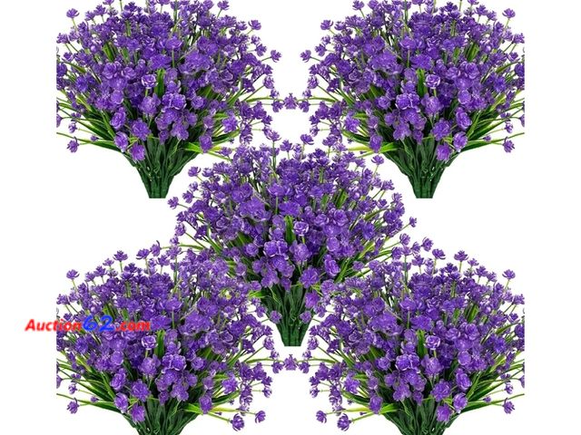 Lot 44-6533p - Lnoicy 20 Bundles Artificial Flowers for Outdoor UV Resistant Fake Plants, Faux Flowers for Indoor Outside Plastic Greenery Shrubs for Garde...