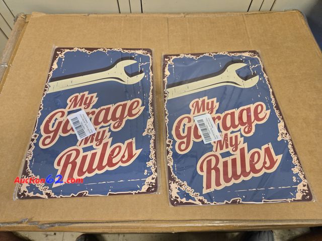 Lot 44-6554r - Lot of 2 8x12in Metal Signs Appears New, A basic inspection has been given to this item. Sold AS-IS.