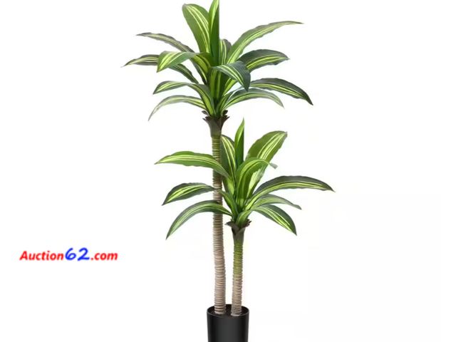 Lot 44-752b - Retail value $51- 4 ft. Artificial Dracaena Tree, Fake Tropical Plants Faux Potted Silk Floor Plant Indoor Outdoor Decor 1. Appears New, A b...