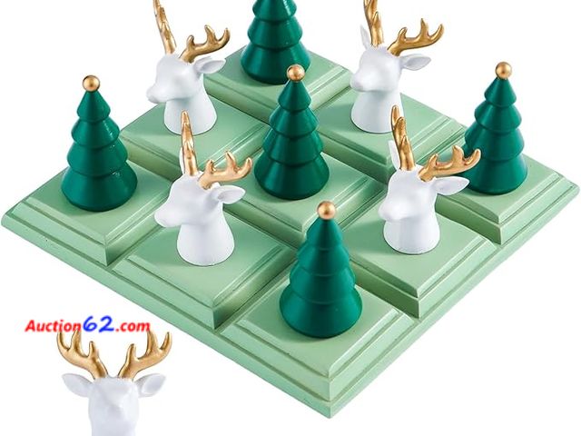 Lot 44-9108i - DN DECONATION Christmas Tic Tac Toe Game with 3D Reindeer and Tree Appears New, A basic inspection has been given to this item. Sold AS-IS.