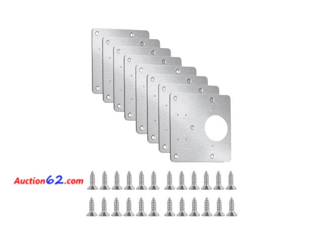 Lot 44-963e - 8 Piece Hinge Repair Kit - Cabinet Hinge Repair Plate Stainless Steel Door Hinge Repair Kit for Kitchen Cabinet Hinge Repair Brackets with M...