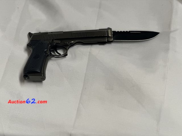 Lot 44-6062o - Gun-shaped knife with blue flame, wind proof torch lighter(needs fluid). New. Opened for photos. Kentucky Cutlery. See All Photo's Tested & ...