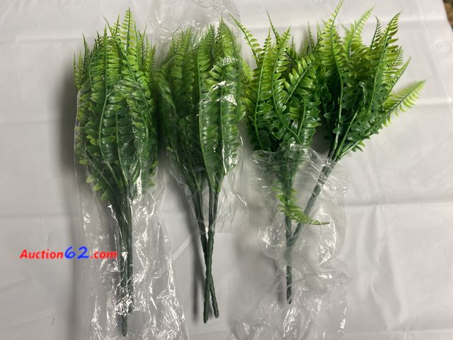 Lot 44-2149g - New in packages. 6 - 12” artificial ferns. See photos. Appears New, A basic inspection has been given to this item. Sold AS-IS. See All Phot...