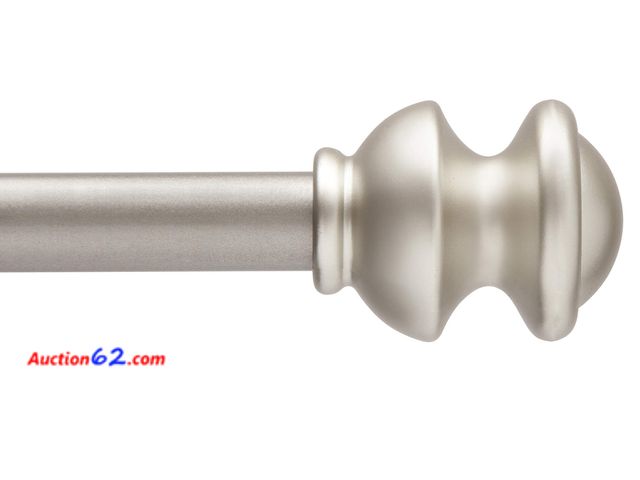 Lot 44-1564j - Kenney Kendall Knob Window Curtain Rod, Adjustable 30 to 86 Inch Extendable Rod Set, Brushed Nickel Appears New, A basic inspection has been...
