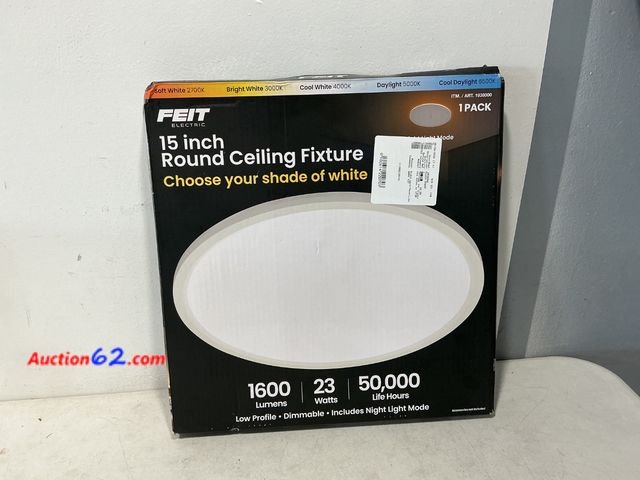 Lot 44-951 - 15" 5CCT Edge-Lit Flat Panel LED Ceiling Fixture See All Photo's E-Commerce Return, A basic inspection has been given to this item. Sold AS-...