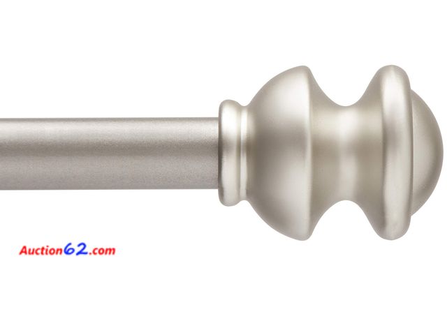 Lot 44-1565j - Kenney Kendall Knob Window Curtain Rod, Adjustable 30 to 86 Inch Extendable Rod Set, Brushed Nickel Appears New, A basic inspection has been...