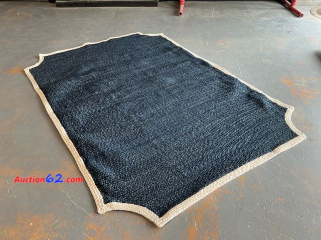 Lot 44-854 - Studio McGee Outdoor Rug Navy Shaped Border 5x7 See All Photo's Not Tested E-Commerce Return, A basic inspection has been given to this item...