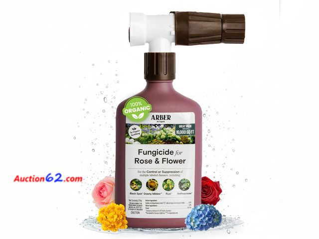 Lot 44-2704f - Arber Organic Rose Fungicide for Black Spot, Powdery Mildew &amp; Rust, 16oz Appears New, A basic inspection has been given to this item. So...