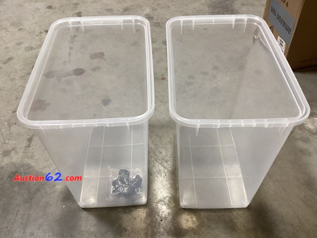 Lot 44-266g - Lot of (2) Storage Containers- One Includes Wheels, No Lids  E-Commerce Return, A basic inspection has been given to this item. Sold AS-IS.