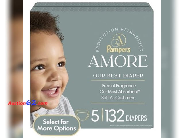 Lot 44-861 - Pampers Amore Baby Diapers Size 5  132 Count (Select for More Options) See All Photo's Not Tested Appears New, A basic inspection has been g...