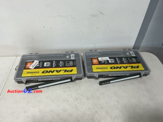Lot 44-608e - Plano 3700 StowAway Utility Tackle Box Lot of 2 See All Photo's Not Tested E-Commerce Return, A basic inspection has been given to this item...