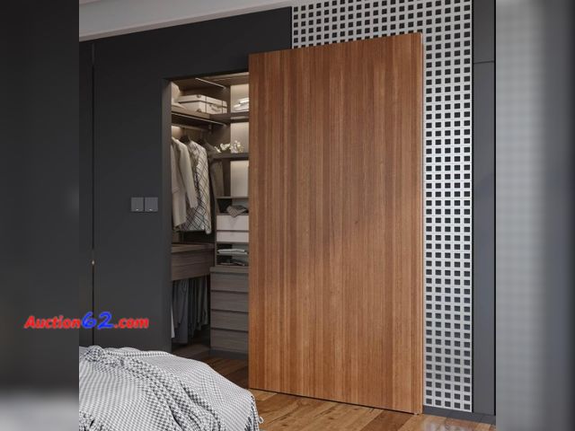 Lot 44-1807w - FINOSEN 44inch Concealed Sliding Barn Door Hardware with Soft Close Mechanism, Invisible Floor Track, Fit MIN Opening Width 36in, Wall Mount...