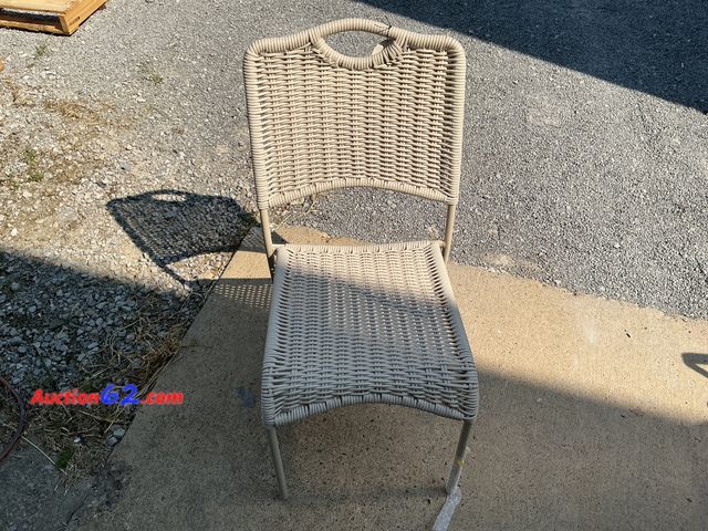 Lot 44-299e - Stacking Patio Chair Wicker Outdoor Dining Chair See All Photo's Appears New, A basic inspection has been given to this item. Sold AS-IS.
