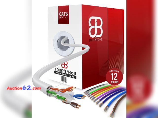 Lot 44-2980e - $104.98 Retail price - Dripstone CAT6 1000ft Bulk Ethernet Cable 23AWG Solid CCA UTP 550MHz White Appears New, A basic inspection has been g...