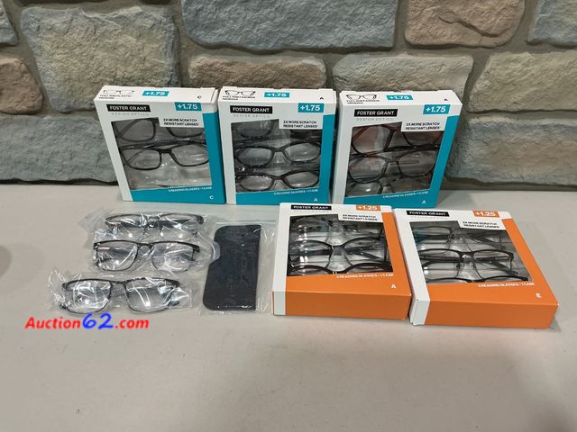 Lot 44-1529b - Foster Grant Reading Glasses - +1.75, +1.25 Strength, Scratch Resistant Lenses, 3-Pack See All Photo's Not Tested E-Commerce Return, A basic...