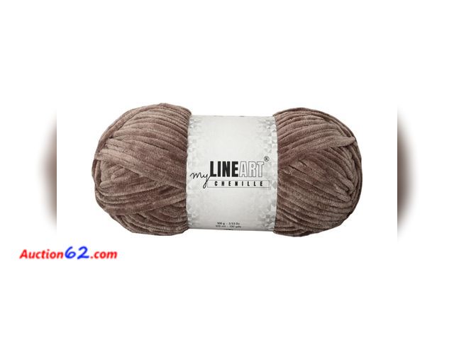 Lot 44-974m - Lot of 3 - MyLineART Soft Velvet Yarn Chenille Crocheting Baby Blanket Yarn for Knitting 100 gr, 120m (132 yds) Amigurumi Appears New, A bas...