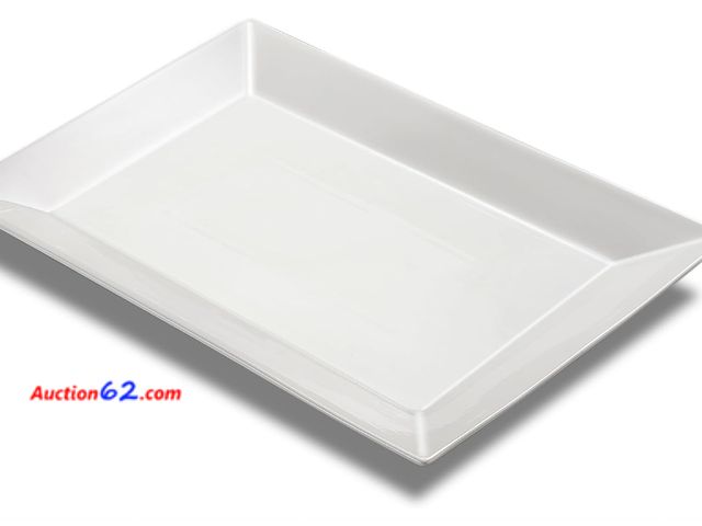 Lot 44-1778 - Large Serving Platter, Porcelain Heavy-Duty Large Serving Tray, White Rectangular Plate for Turkey, Food, Fruit, Party, Wedding, Christmas, ...