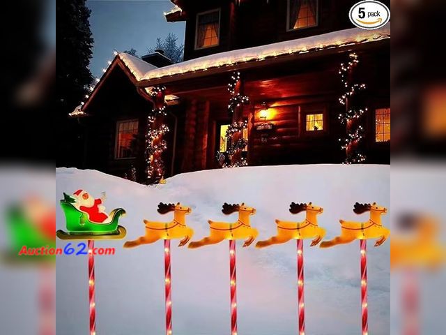 Lot 44-4046b - Retail of $18-Waterproof Solar Courtyard Decoration Christmas Reindeer Light, with 8 Warm Light Modes. Appears New, A basic inspection has b...